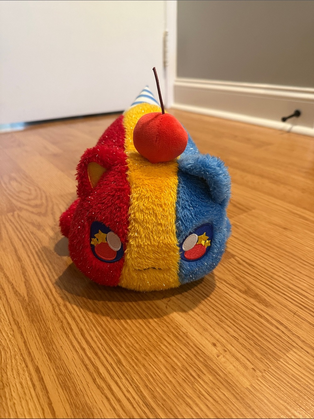 Aphmau Multicolored Plush Character Toy with Cherry Accent - Red, Yellow & Blue